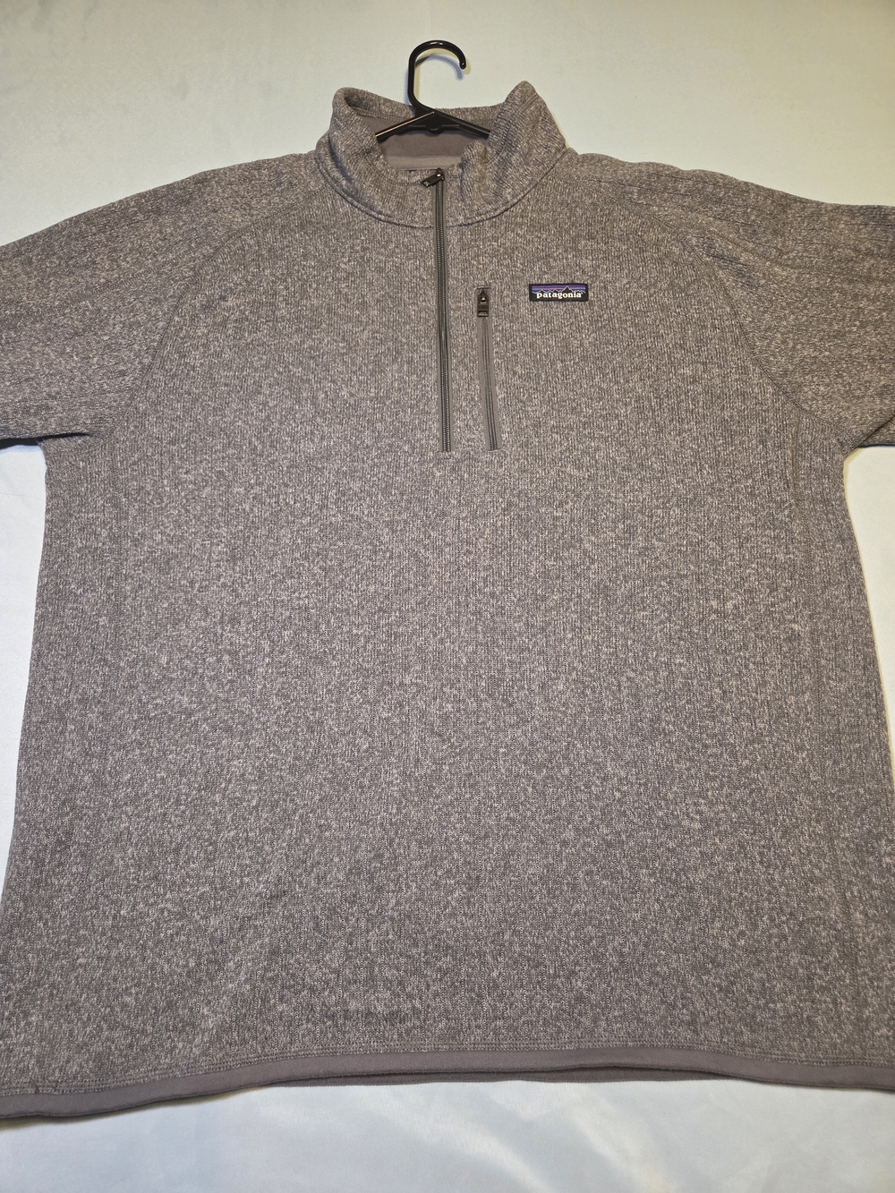 Patagonia Fleece Pullover XL Gray 1/4 Zip Sweater Chest Pocket